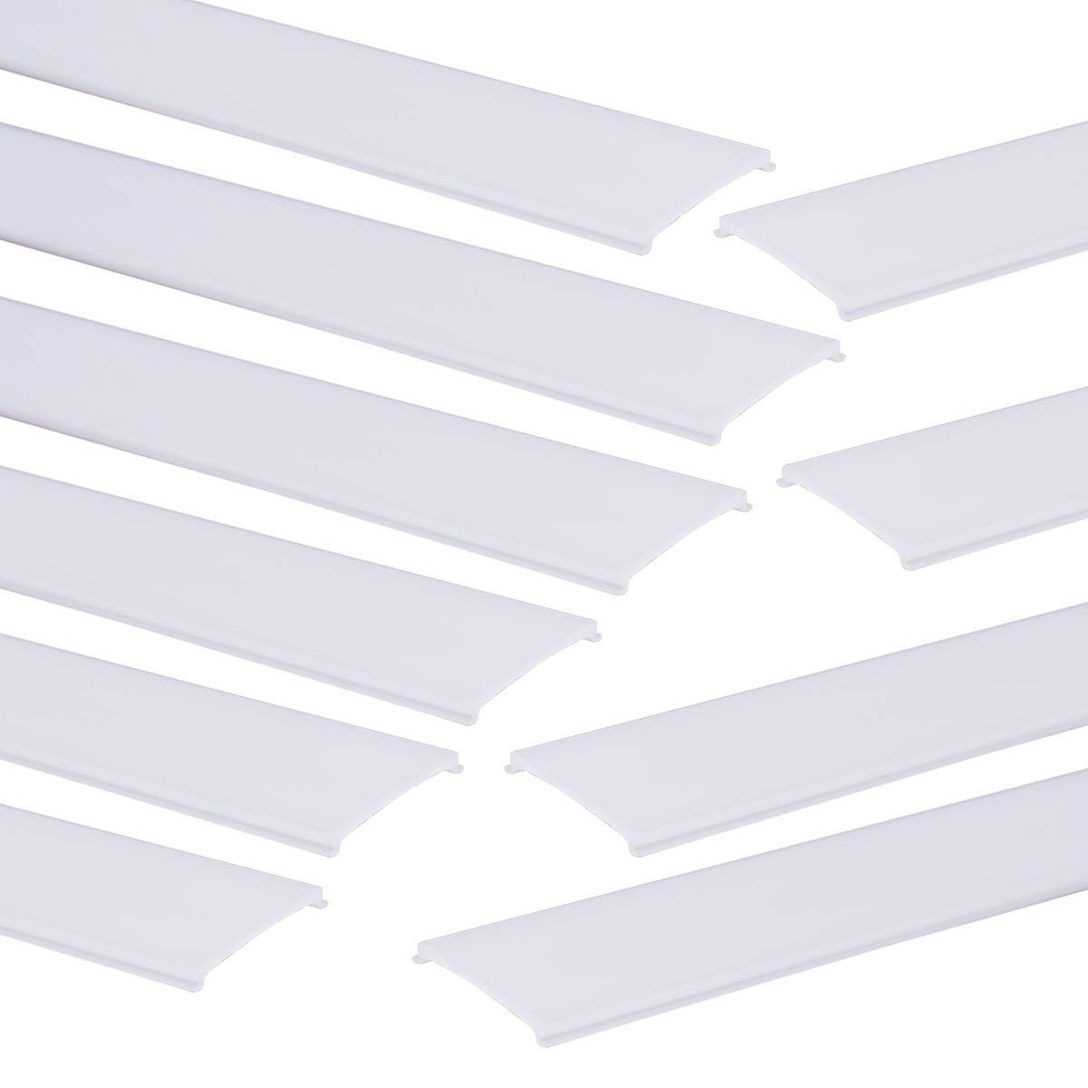 Muzata 10Pack 3.3FT/1M LED Channel Milky White Cover Frosted Lens for U103 U102 LED System Anti-UV Protected, Fadeless LC22 1M WW UV1