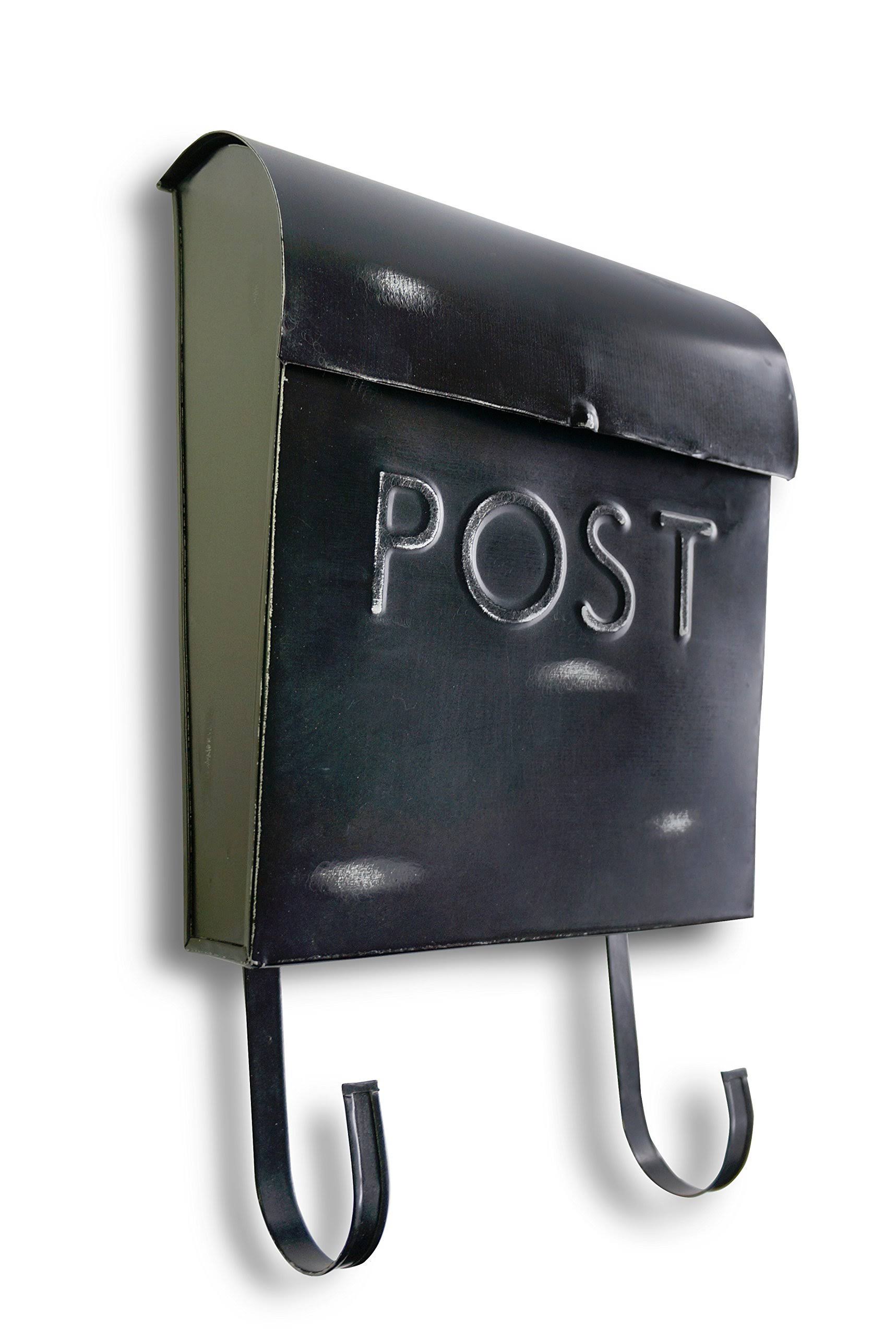 nach TH-10016 Euro Rustic Mailbox - Wall Mounted Post Box, Black, 12 x 11.2 x 4.5 inch