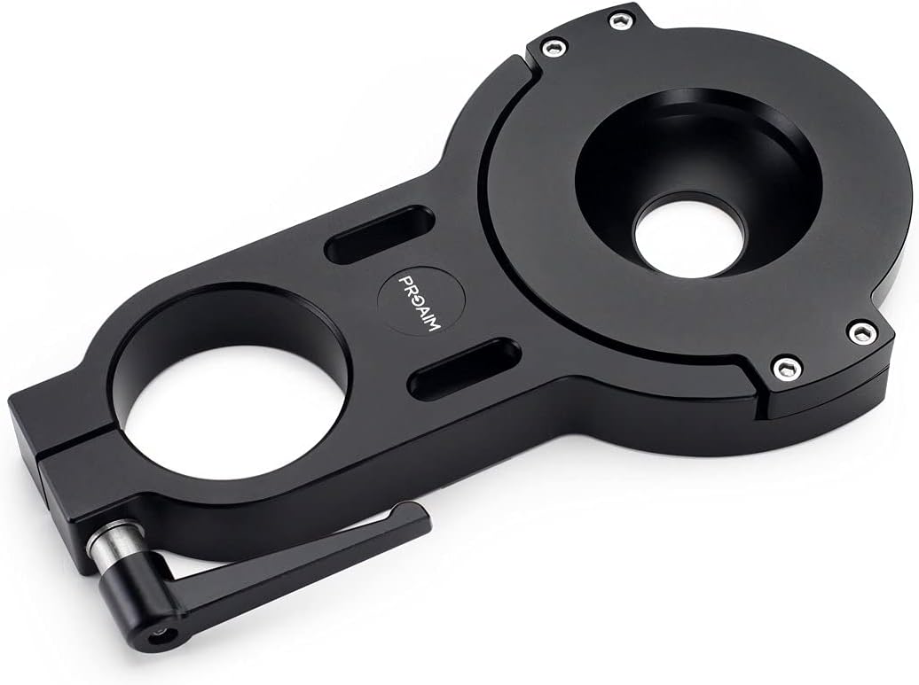 PROAIM Offset Bowl Adapter Bracket 100mm (Short) with Euro/Elemac Mount for Dolly, Bazooka, Jib Crane | Heavy-Duty Aluminum Made Accepts All Cameras DSLR Video DV HDV Film Cinema Camcorder