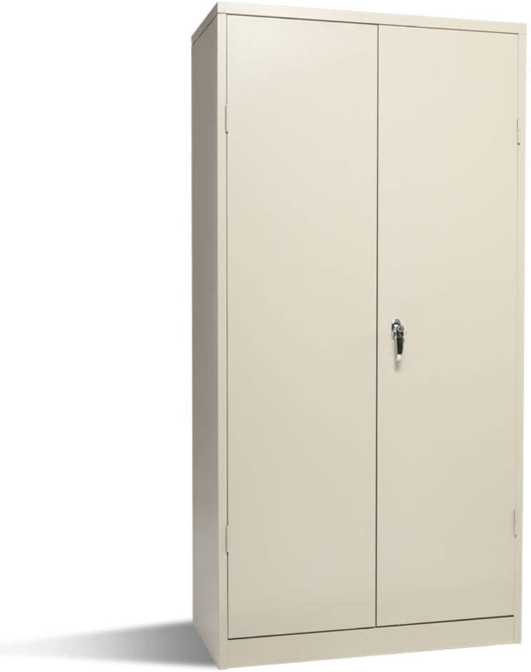 Black Metal Storage Cabinets with Doors, Lockable 72