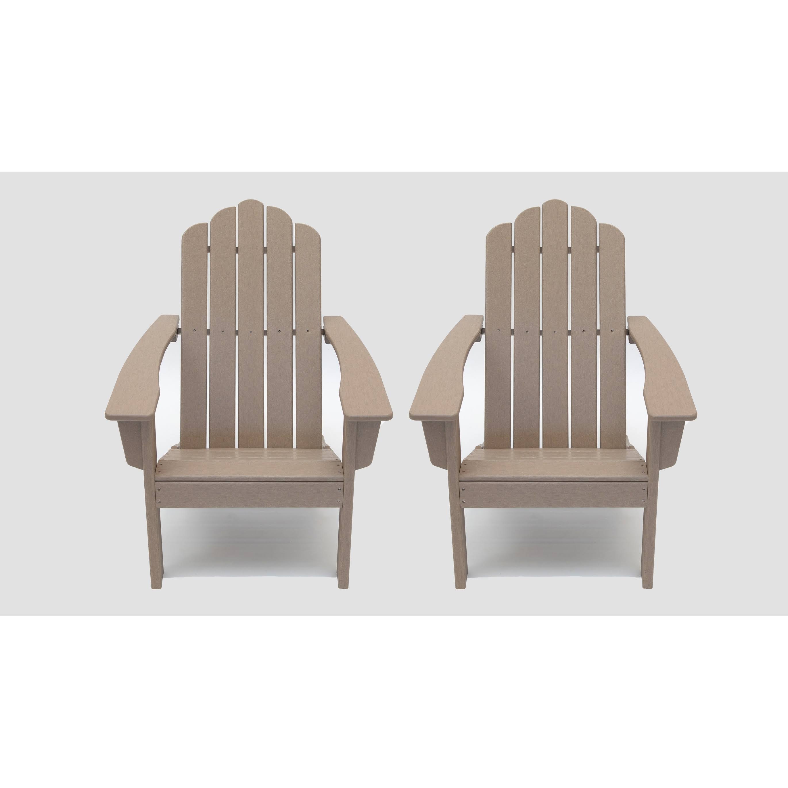 Luxeo Marina Weather Wood Poly Outdoor Patio Adirondack Chair (2 Pack)