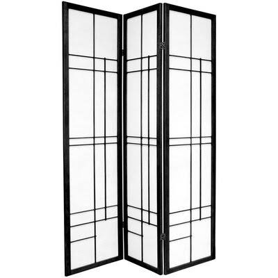 Clara 3 - Panel Solid Wood Folding Room Divider Color: Black