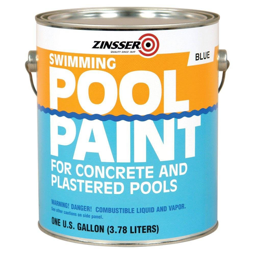 Zinsser 1 gal. Blue Flat Oil-Based Swimming Pool Paint (4-Pack) 260539