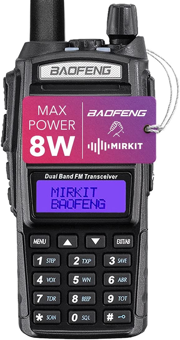 Mirkit Ham Radio Baofeng UV-82 MK3 5 Watt FCC Approved 2022 Two Way Radio with 2800 mAh Battery & Mirkit Lanyard Ham Radio Operator for Your Dual Band Ham Radio Pack of 2