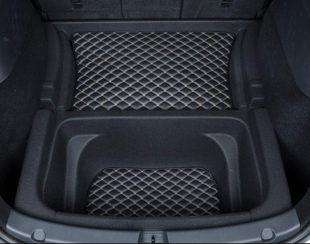 ZYCHUANGYING Cargo Liner Mats Compatible for Tesla Model 3 Custom Trunk Mats Full-Coverage Car Cargo Mat(Black with Black Stitching)
