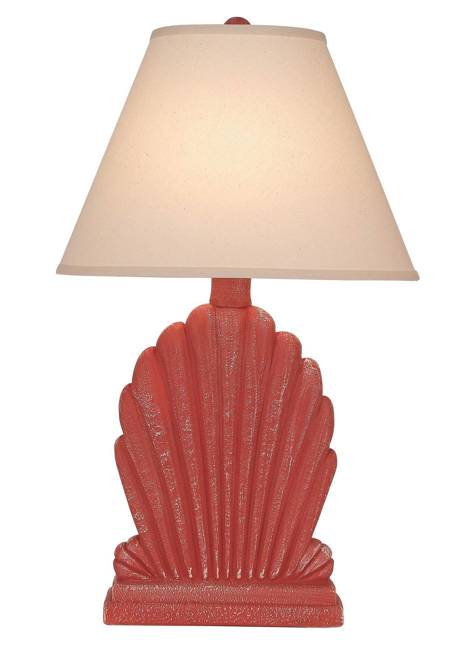 Coast Lamp Manufacturing 17 B55a Weathered Coral Fan Shell Table Lamp