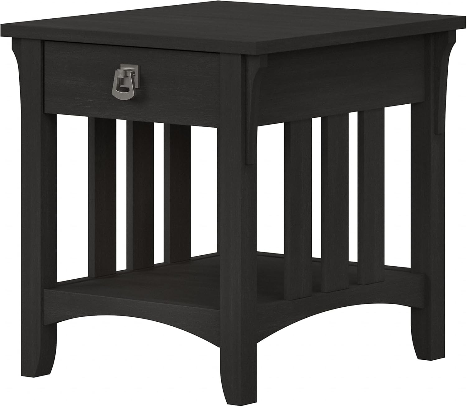Bush Furniture Salinas End Table with Storage, Vintage Black