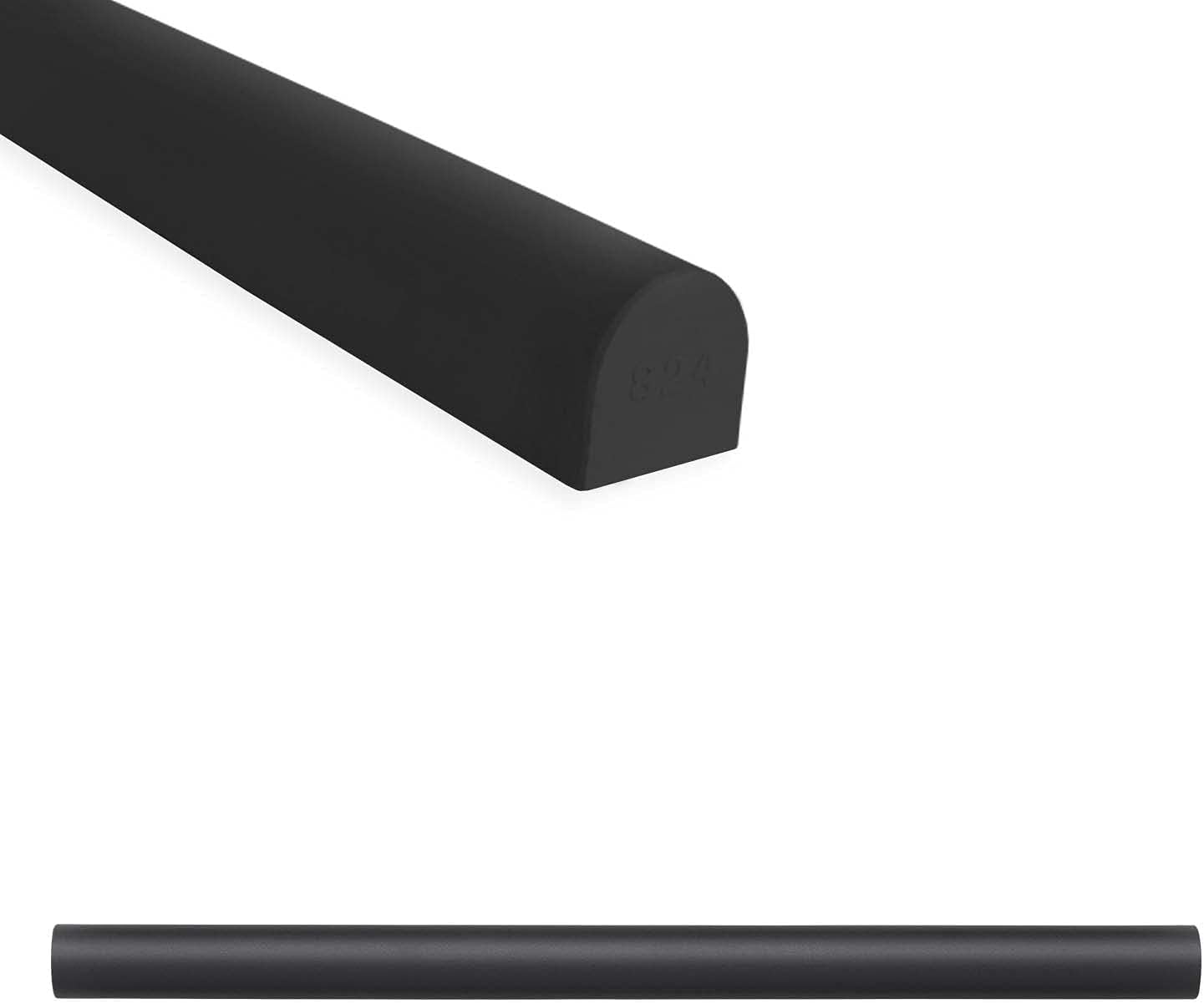 Questech Soho Bullnose Tile Trim 3/4 x 12 inch Tile Edge Decorative Liner Wall Molding - Graphite (6 Pack) Pack of 2