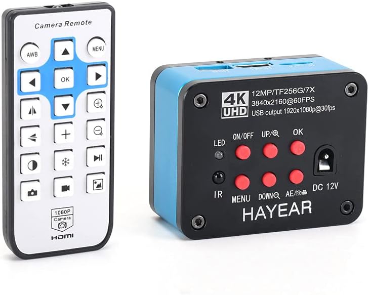 HAYEAR 4K UDH 2160P 1080P HDMI USB Industrial Microscope Camera for Machine PCB Board CPU Repair Soldering；PC Support Windows/Mac/Linux System