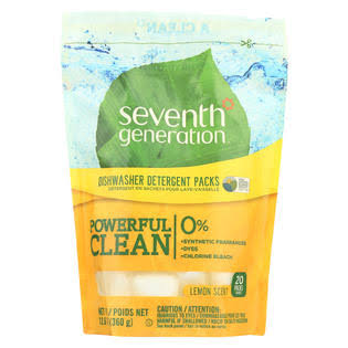 Seventh Generation Auto Dish Packs - Free and Clear - Case of 12 - 20 Count