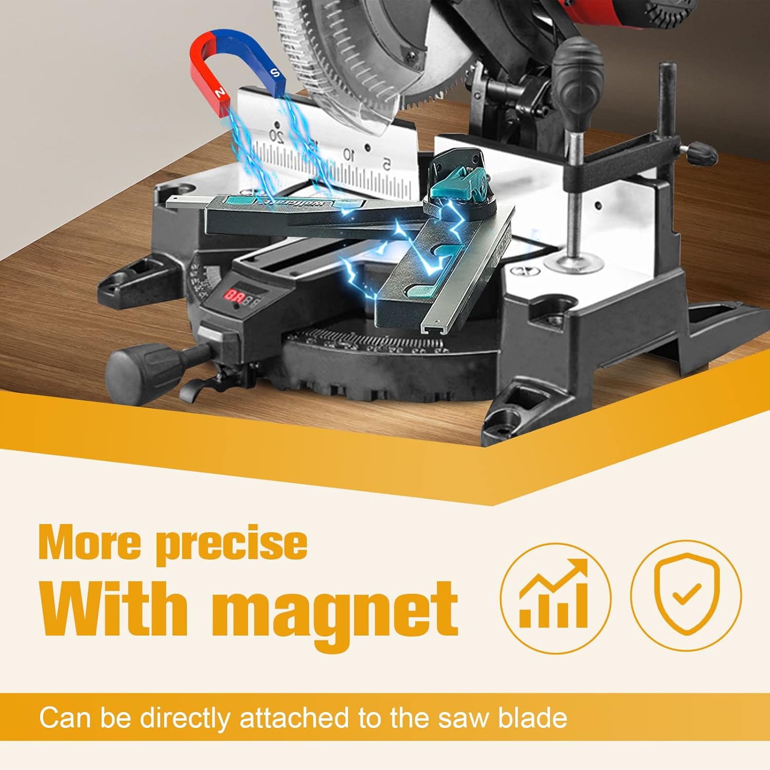 Angular Bevel Gauge For Miter Saw, Accurate Miter Gauge Angle Finder Tool For Mitre Saws, Saw Cutting Guide Tool, Angular Bevel Gauge Measuring Tool For Measuring And Transferring Angles.