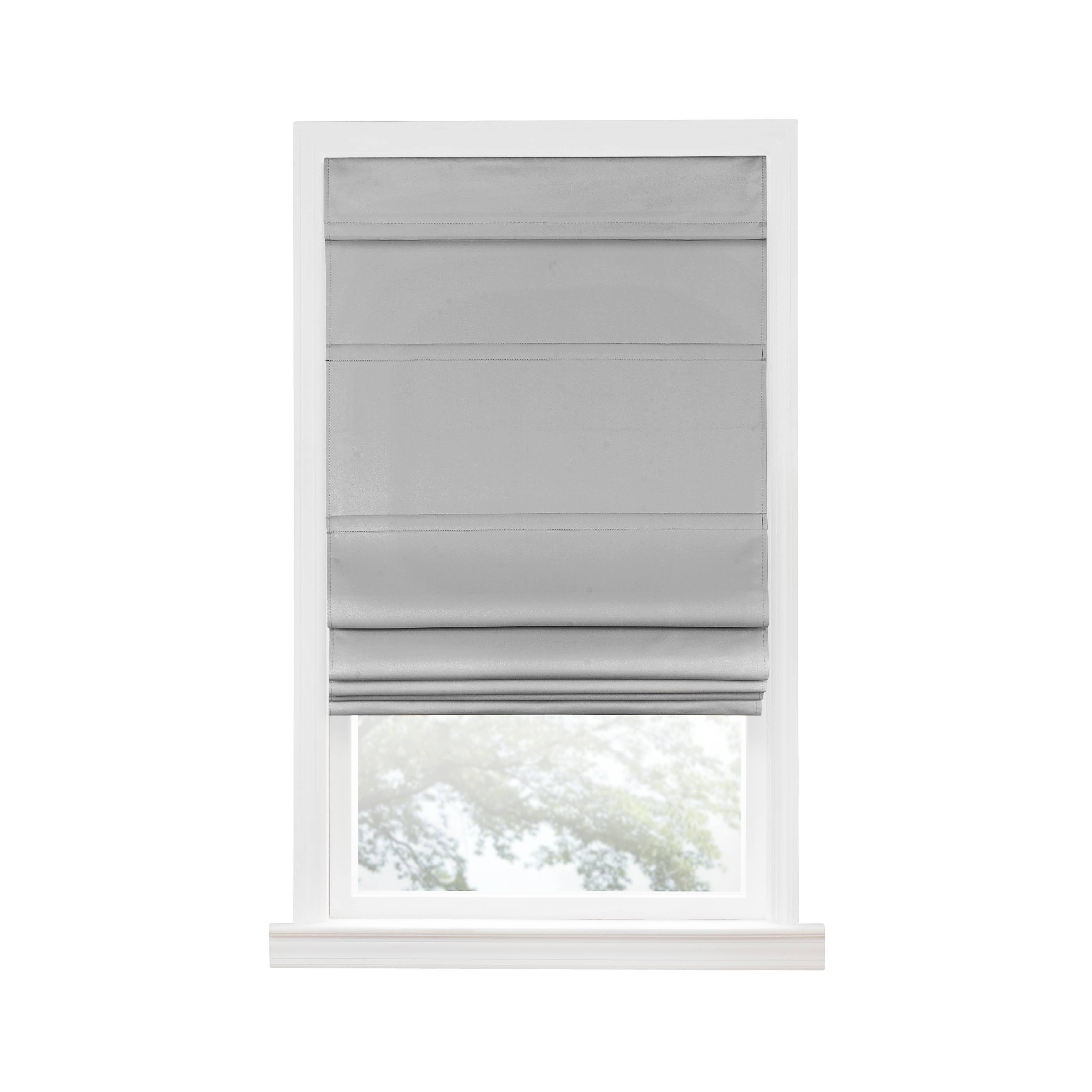 Achim Grey Cordless Blackout Roman Window Shade