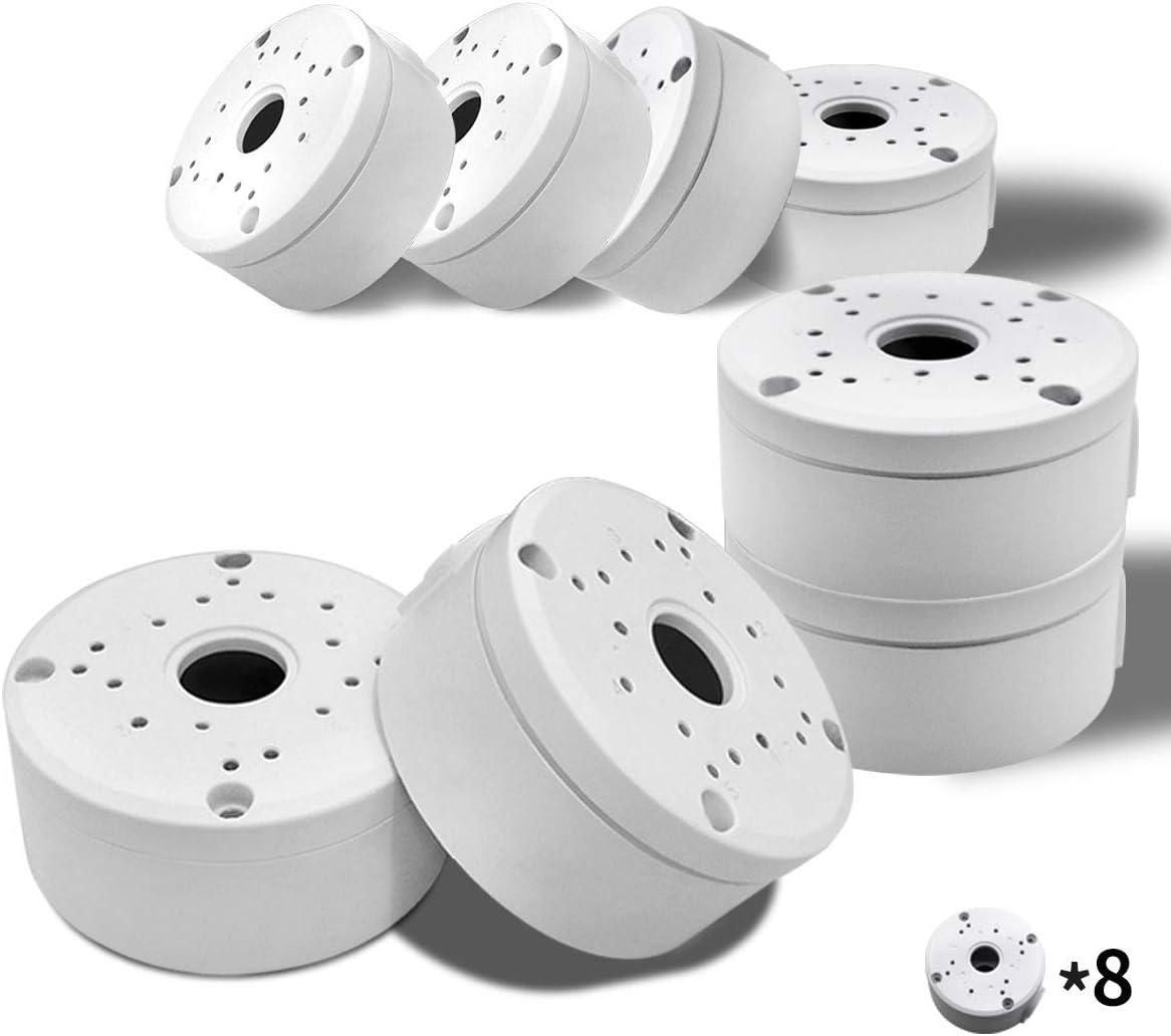 Universal Bullet Camera Junction Box Mount Bracket, Wall Ceiling Mount Hidden Cable Waterproof Junction Mounting Box (8 Set) Pack of 2