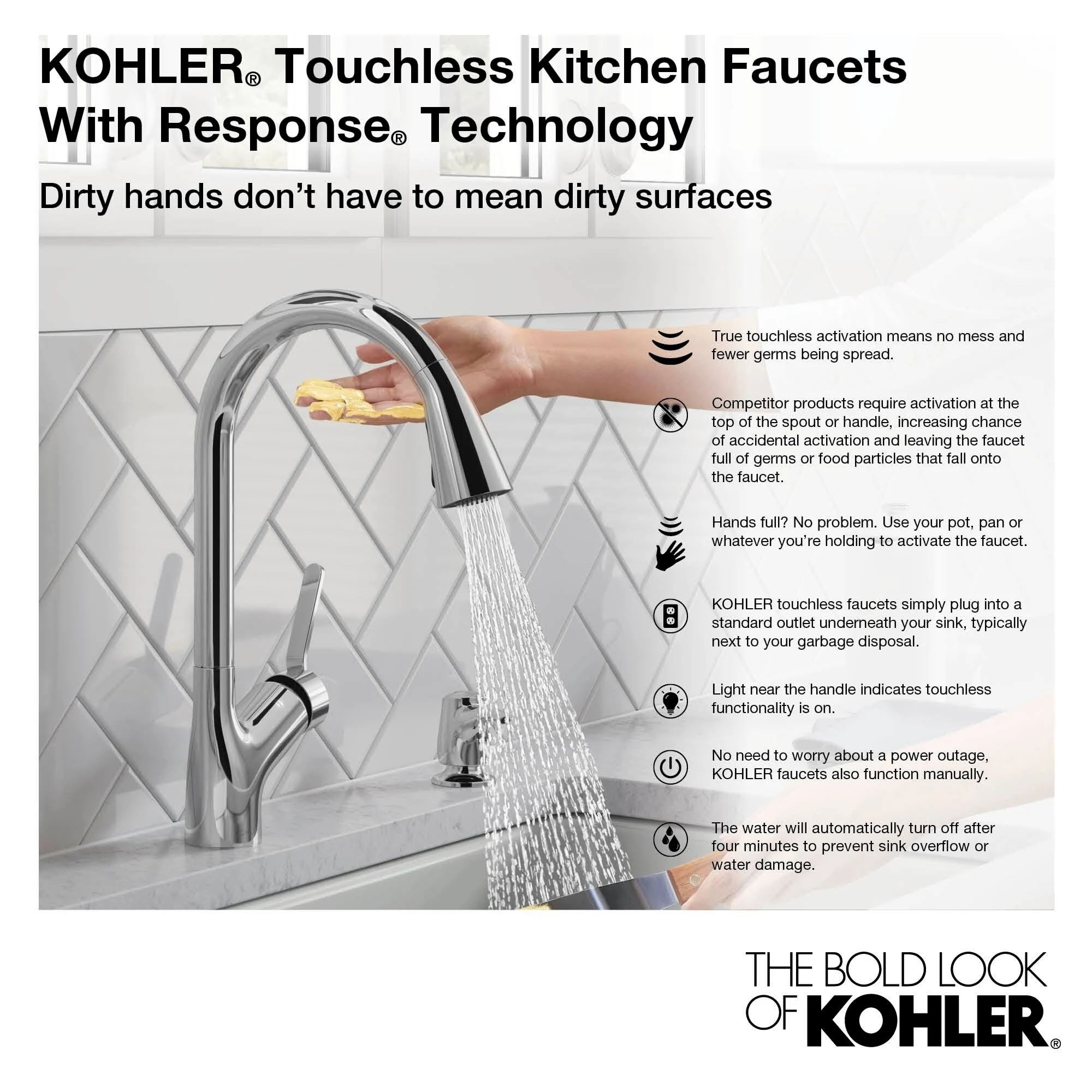 Kohler K-29709-WB-CP Artifacts Kitchen Sink Faucet with Konnect and Voice-Activated Technology Finish: Polished Chrome