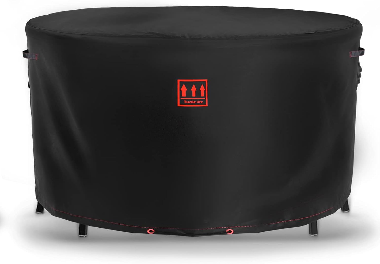 Turtle-Life Patio Furniture Sets Cover,Heavry Duty Round Outdoor Dinning Table and Chairs Cover,No Fading Away Within 2 Years,Black,Dia 80