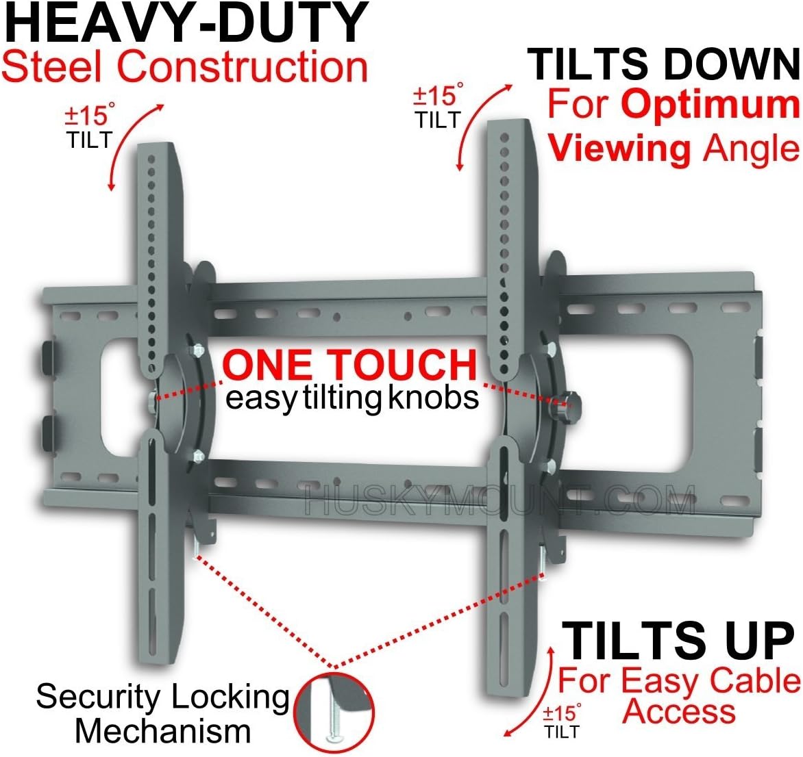 Husky Mounts Tilting Bracket Wall Mount, Fits Most 37