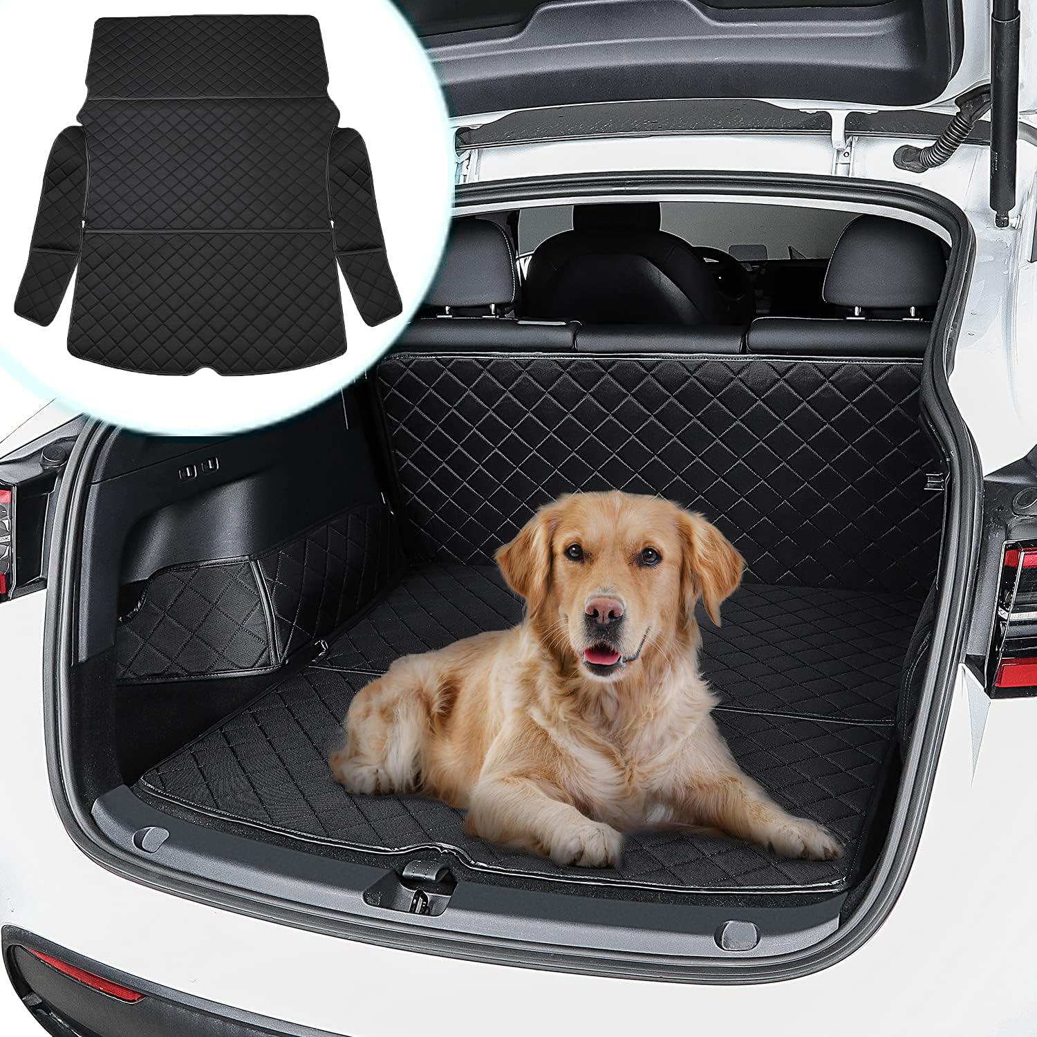 Newellev Tesla Model Y Trunk Mat Cargo Liner Waterproof Pet Mat Dog Car Seat Cover Compatible for 2021 2020 Model Y Accessories, Black