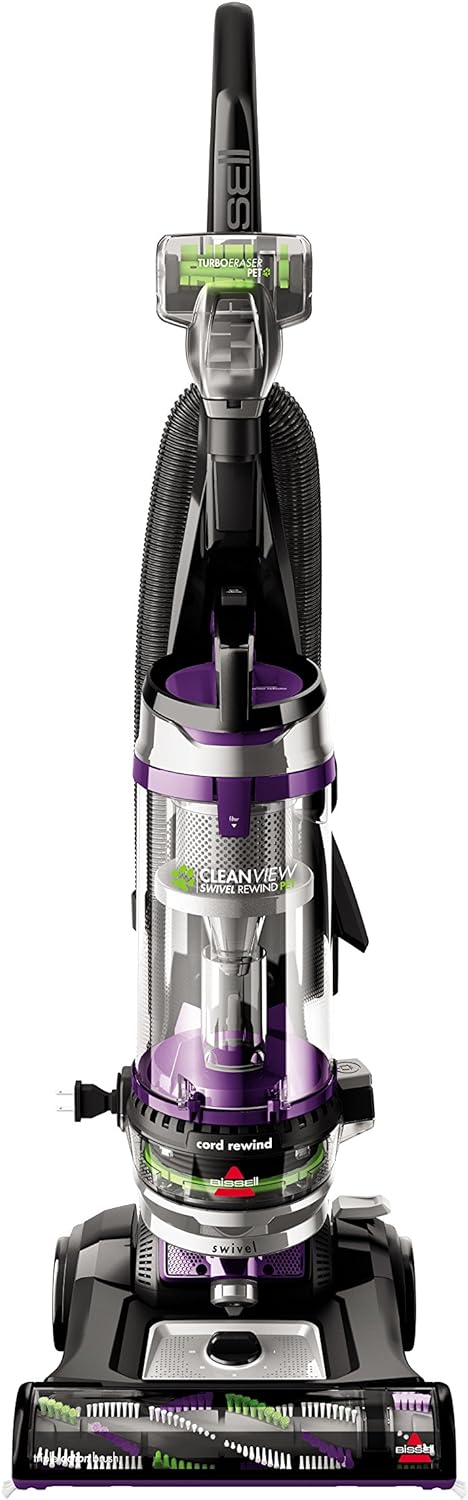 Bissell 22543 Clean view Swivel Rewind Pet Vacuum And Carpet Cleaner, Purple