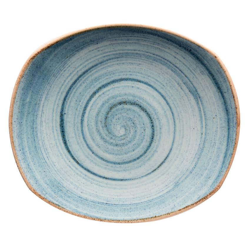Artisan 10x22 Blue Oval Porcelain Coupe Plate,2 Packs