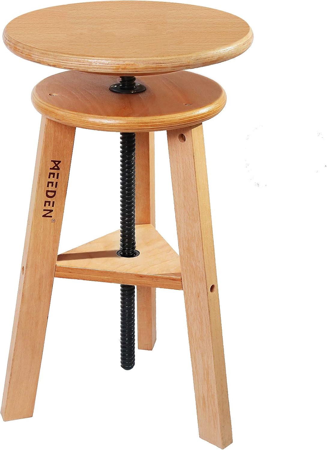 MEEDEN Wooded Drafting Stool with Adjustable Height,Artist Stool,Wood Bar Stool,Kitchen Stool,Office Studio Stool, Perfect for Artists Studio,Home Use,Kitchen,Bars Pack of 2