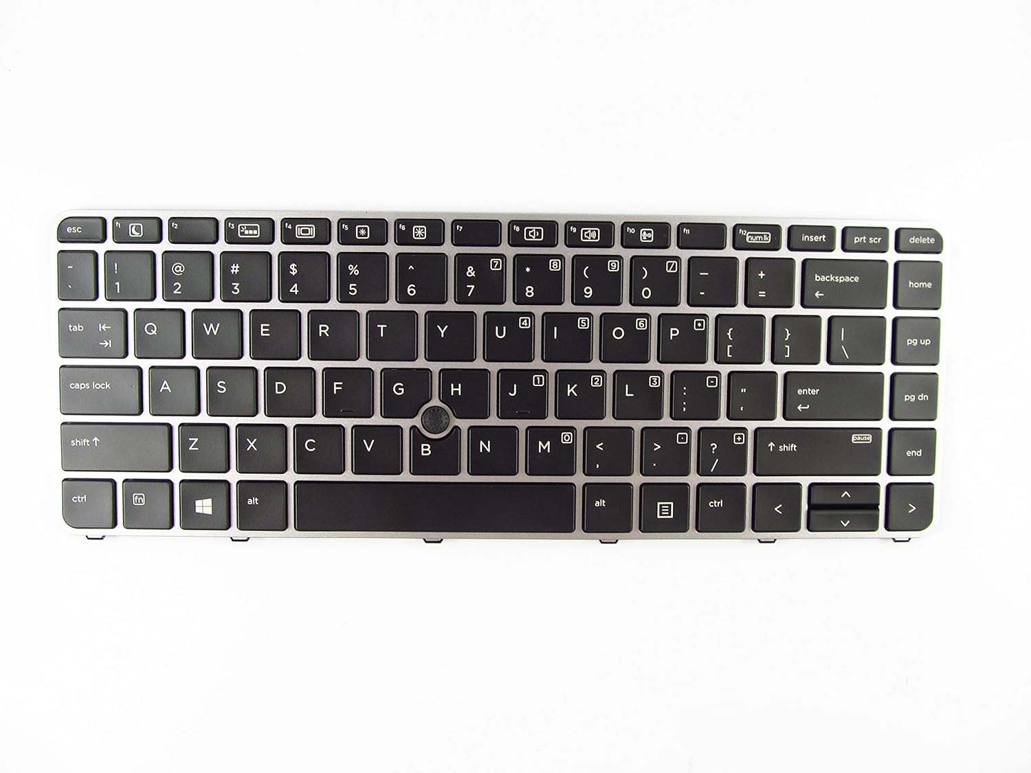 New Keyboard Replacement for HP EliteBook 745 G3 G4 840 G3 G4 836308-001 821177-001 with Backlit Pointer, Silver Frame Pack of 2
