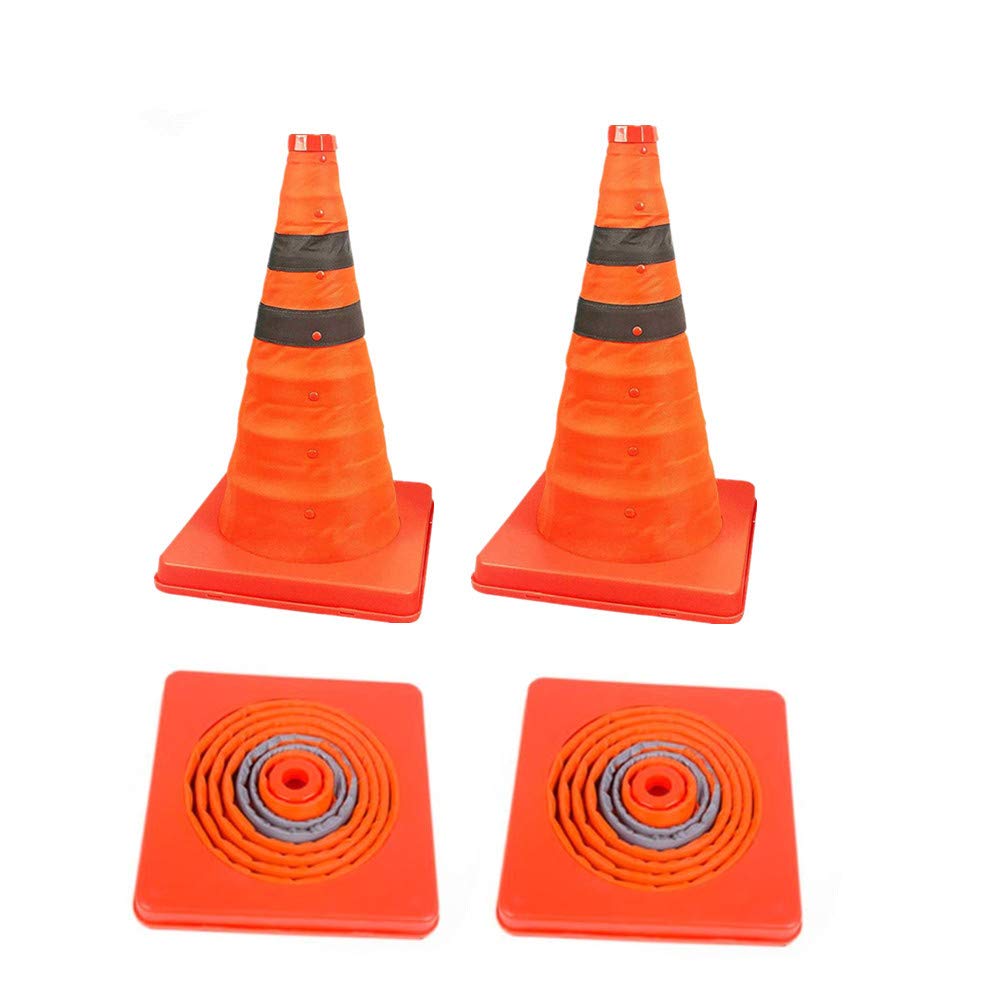 4 Pack 18 inch Collapsible Traffic Cones/Traffic Cone Sign/Multi Purpose Pop up Reflective Safety Cone,OrangeSize : 18 inch /45cm) Pack of 2