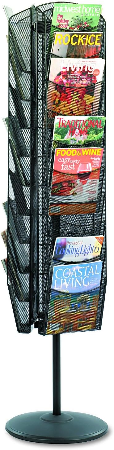 Safco Onyx 30-Pocket Mesh Rotating Literature Display, 65