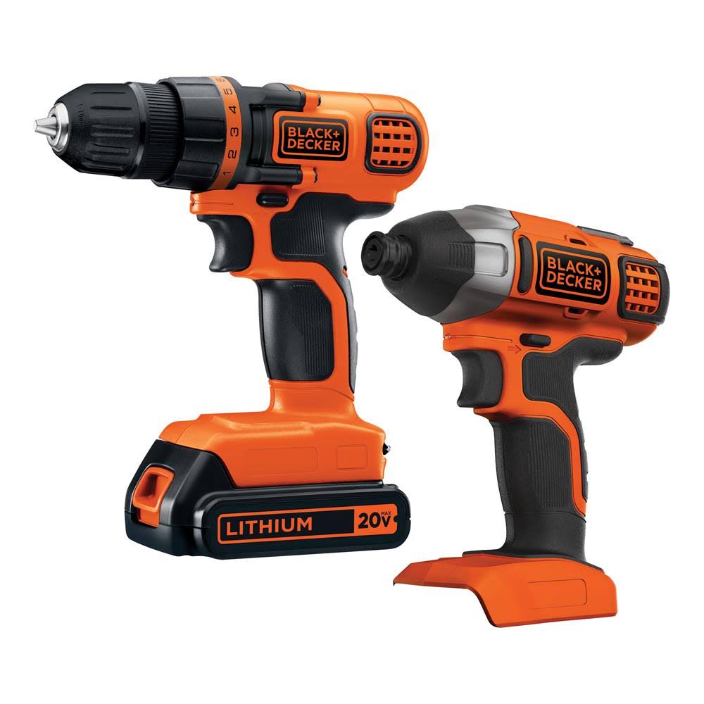 Black u0026 Decker BD2KITCDDI 20V Max Drill/Driver Impact Combo Kit