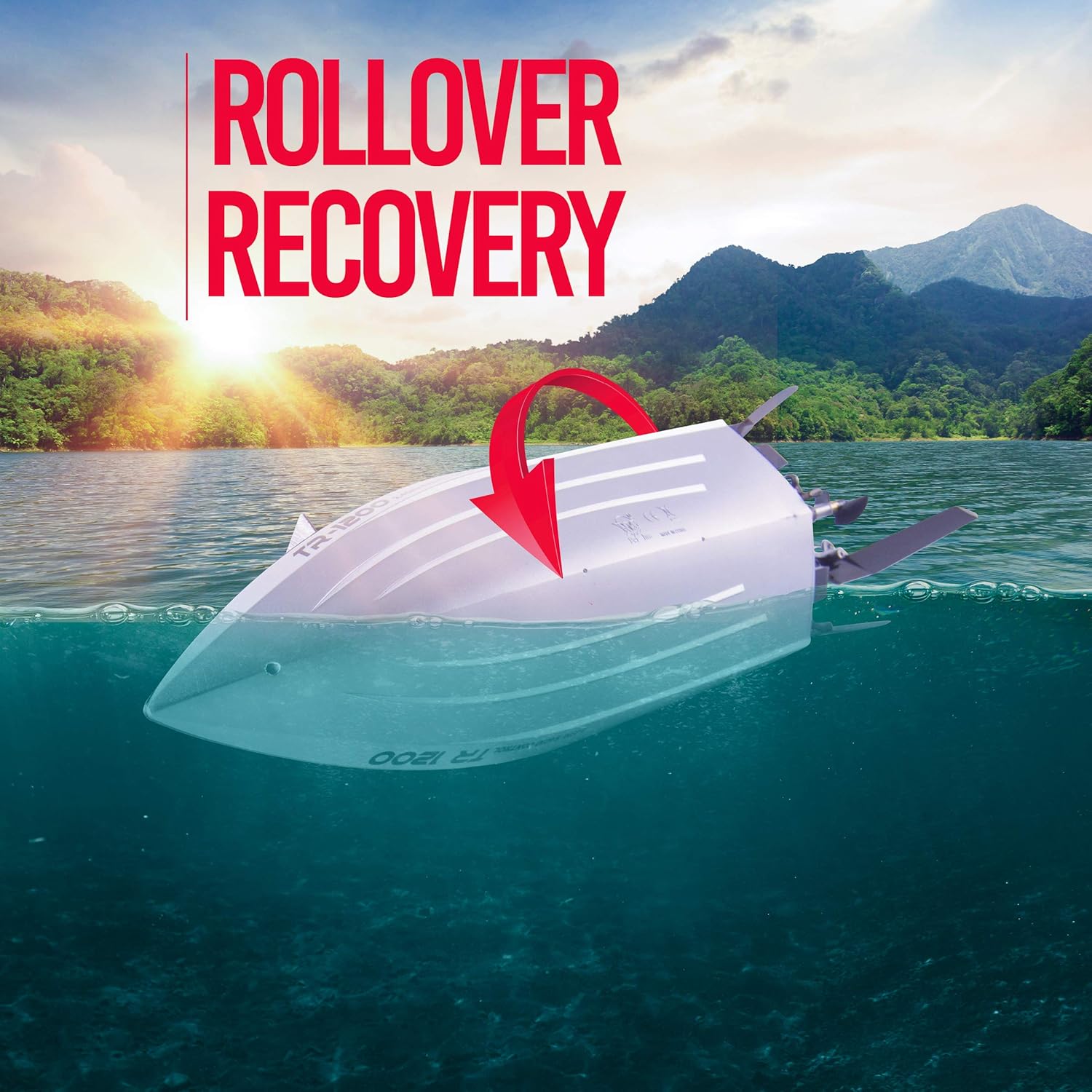 Top Race Remote Control Boat ┃ 30 MPH Rc Boats for Adults and Boys ┃ Realistic Professional Remote Boat Easter Gift ┃Fast RC Racing Electric Boat for Lake with Auto Flip Recovery and Radio Control