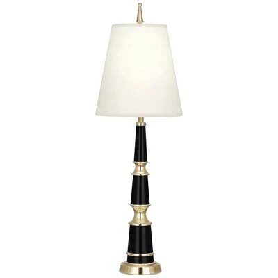 Jonathan Adler Versailles 25x22 Table Lamp Black Lacquered Paint/Fondine 25x22H x 4x22W x 8x22D B900X