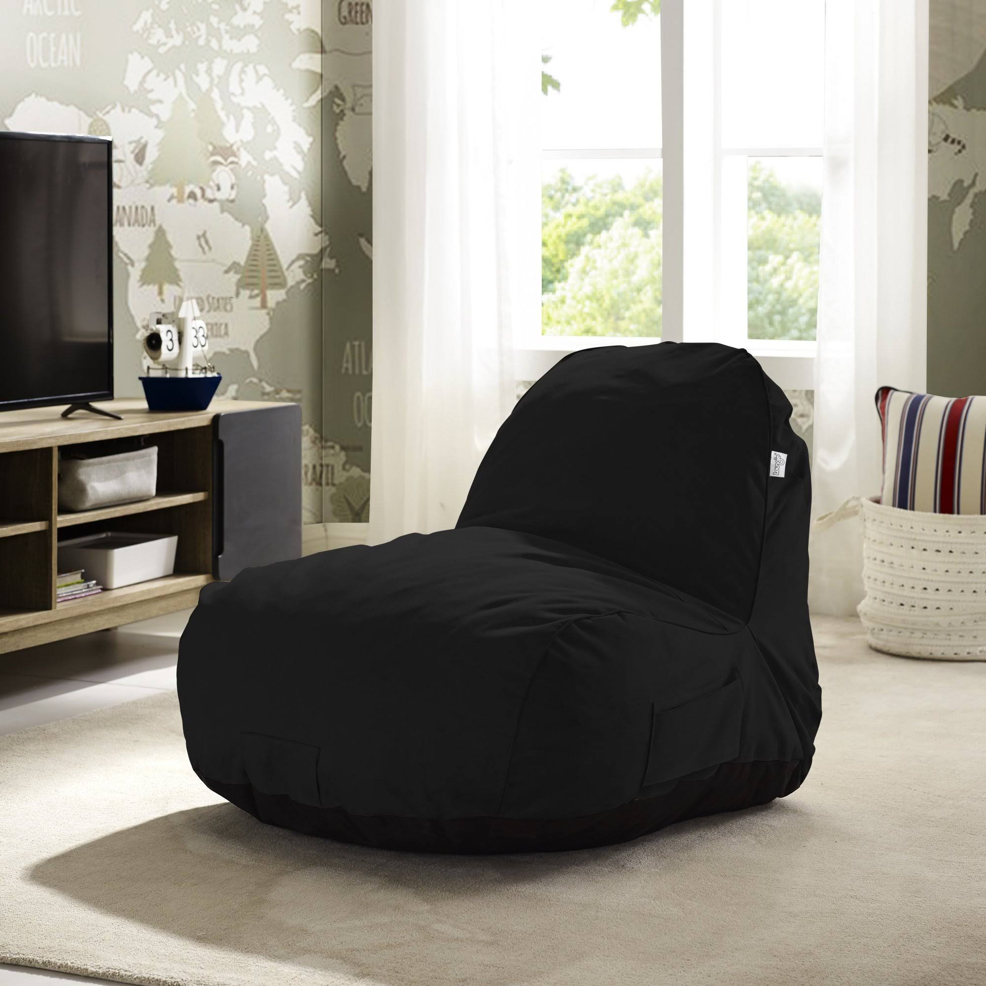 Loungie Nylon Bean Bag Chair Indoor/Outdoor Water Resistant Black