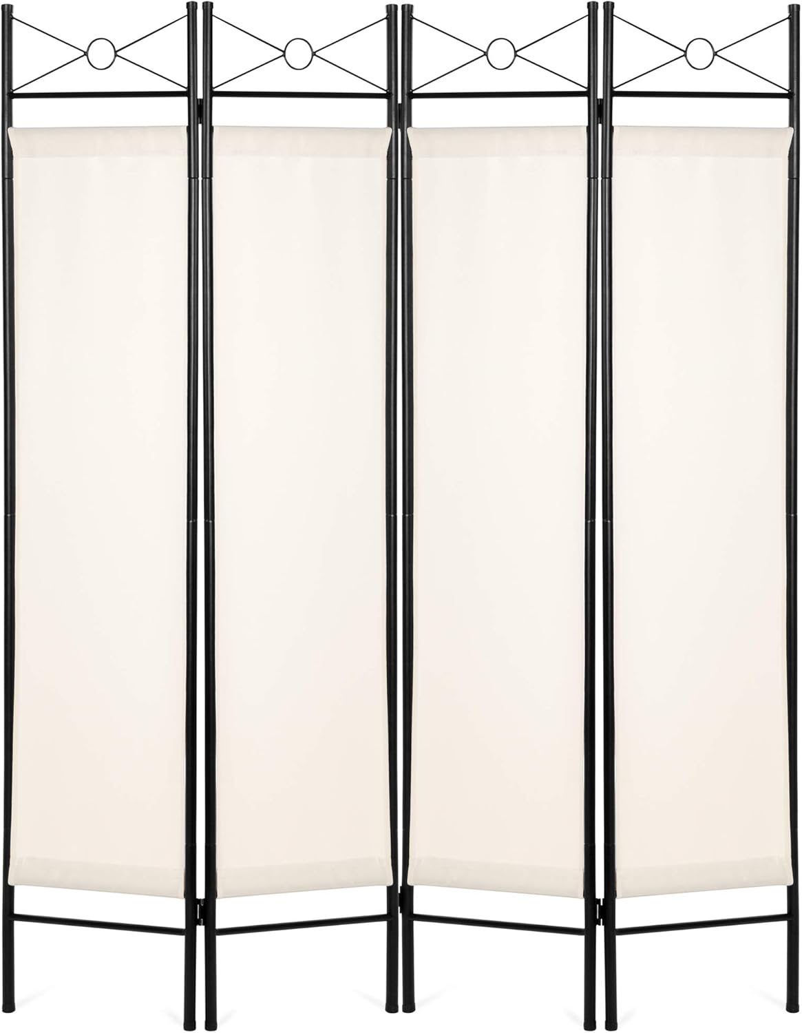 Best Choice Products 6ft 4-Panel Folding Privacy Screen Room Divider Multipurpose Decoration Accent for Living Room, Bedroom, Bathroom, Office, Salon, Shade w/Steel Frame, Lightweight Design - White