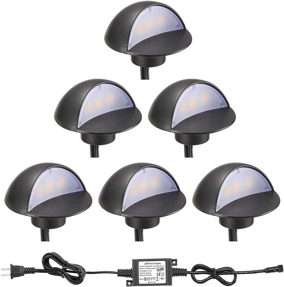 LED Deck Lights Kit, FVTLED Pack of 10 Low Voltage LED Step Stair Lights &Phi;1.97