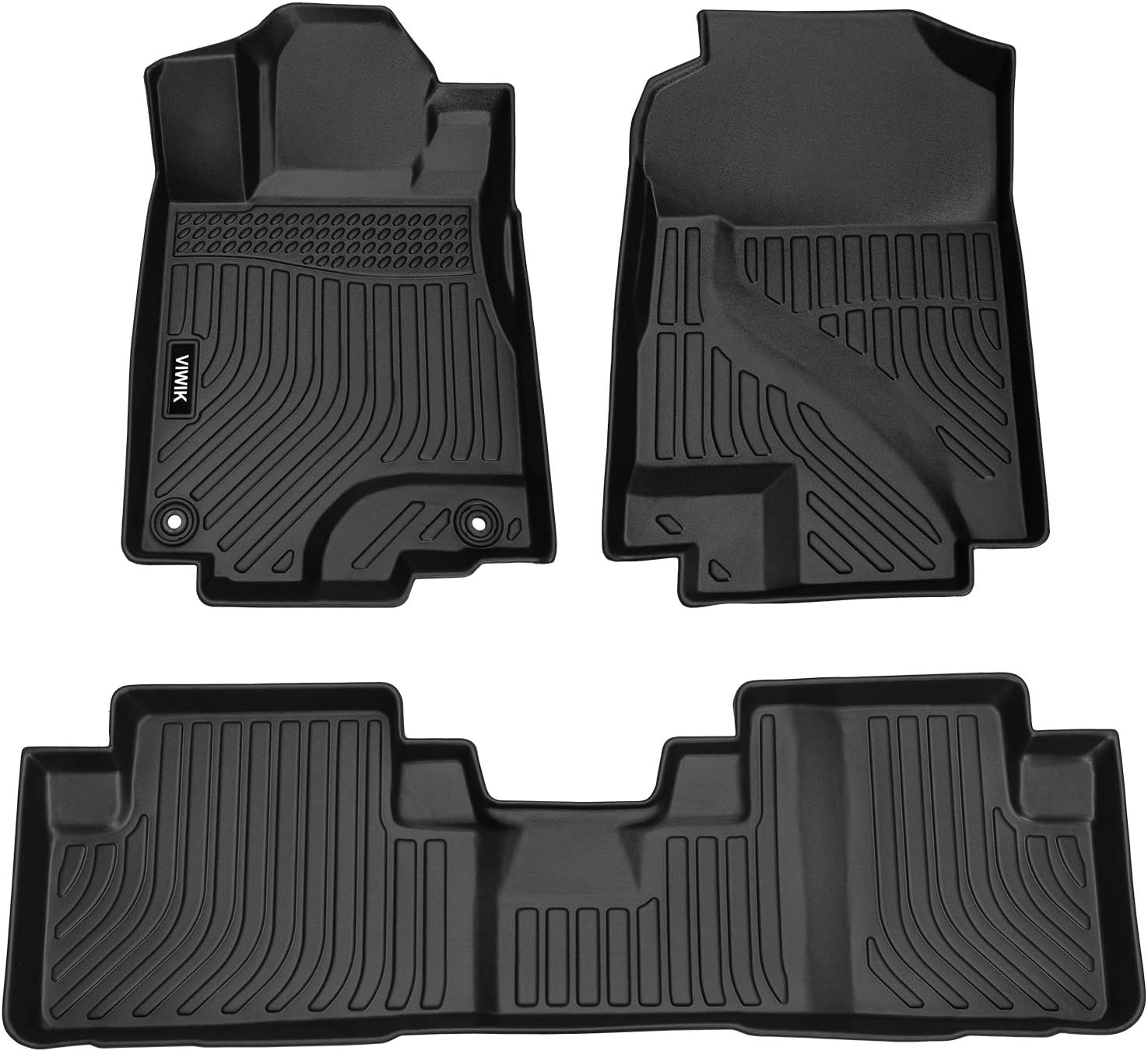 VIWIK Floor Mats Compatible for 2012 2013 2014 2015 2016 CR-V LX EX SE, Car Mats All Weather Custom Floor Liners Full Set Include 1st and 2nd Row Front & Rear, Automotive Floor Mats TPE Black