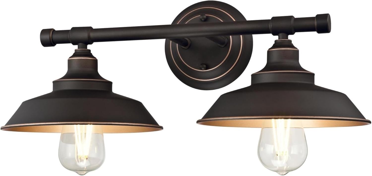 Westinghouse Lighting 6354800 Iron Hill Two Light Indoor Wall Fixture, 2, Black