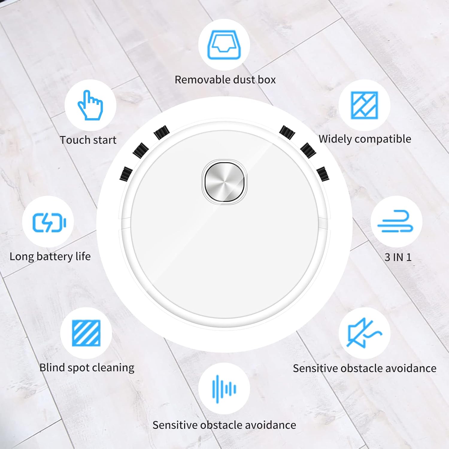 GoKoCo Robot Vacuum Cleaner, Slim and Quiet Smart for Pet Hair, Hard Floor,Touch Control