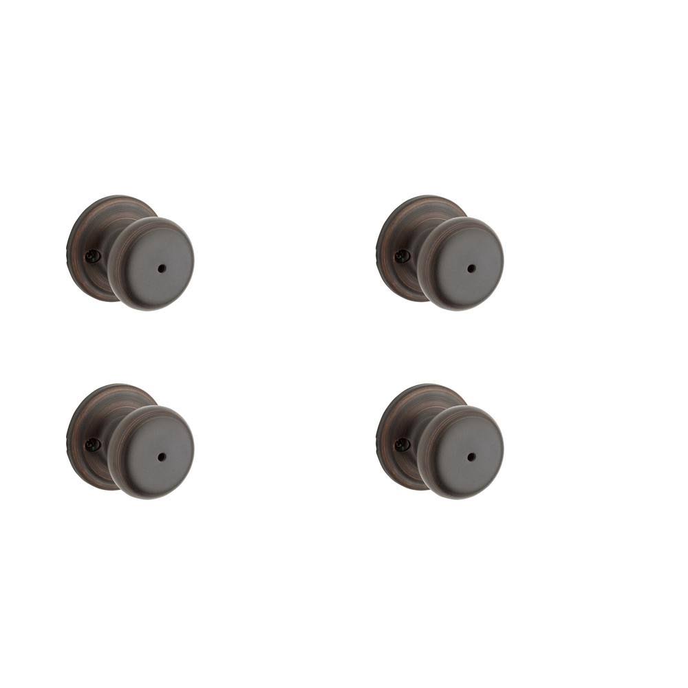 Kwikset Juno Venetian Bronze Privacy Bed/Bath Door Knob (4-Pack)
