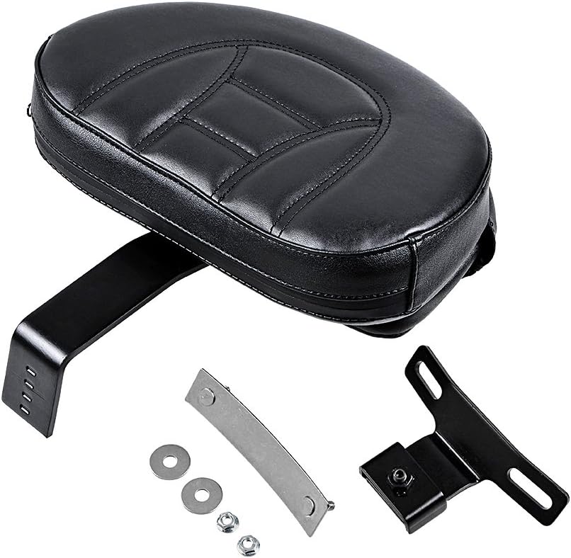 Astra Depot Driver Rider Backrest w/Pocket Adapter Metal Stand Mounting Kit Compatible for 2007-2017 Harley Fatboy Heritage Softail