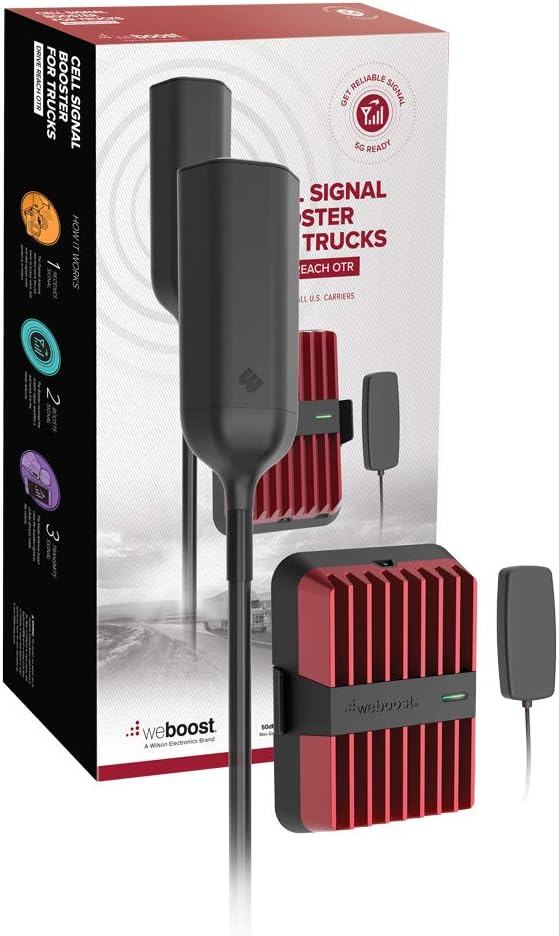 weBoost Drive Reach OTR - Cell Phone Signal Booster for Trucks and SUVs | Boosts 5G & 4G LTE for All U.S. Carriers - Verizon, AT&T, T-Mobile & more | Made in the U.S. | FCC Approved (model 477154)