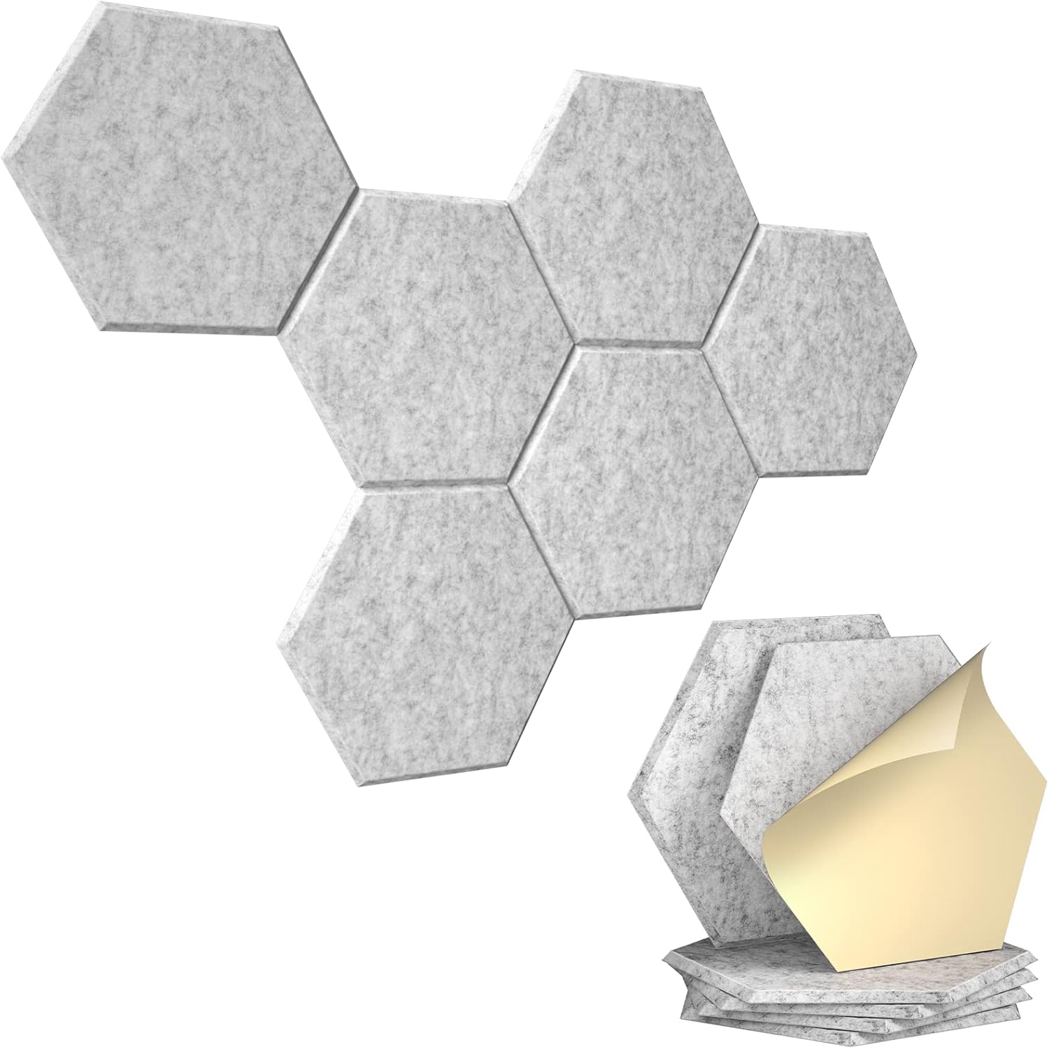 12 PACK Acoustic Foam,Self-adhesive Sound Proof Panels,12 X 10.5 X 0.4 Inches Sound Proof Foam Panel,High Density Fireproof Wall Panels,Acoustic Treatment for Studio,Office,Home(Shallow Camel) Pack of 2