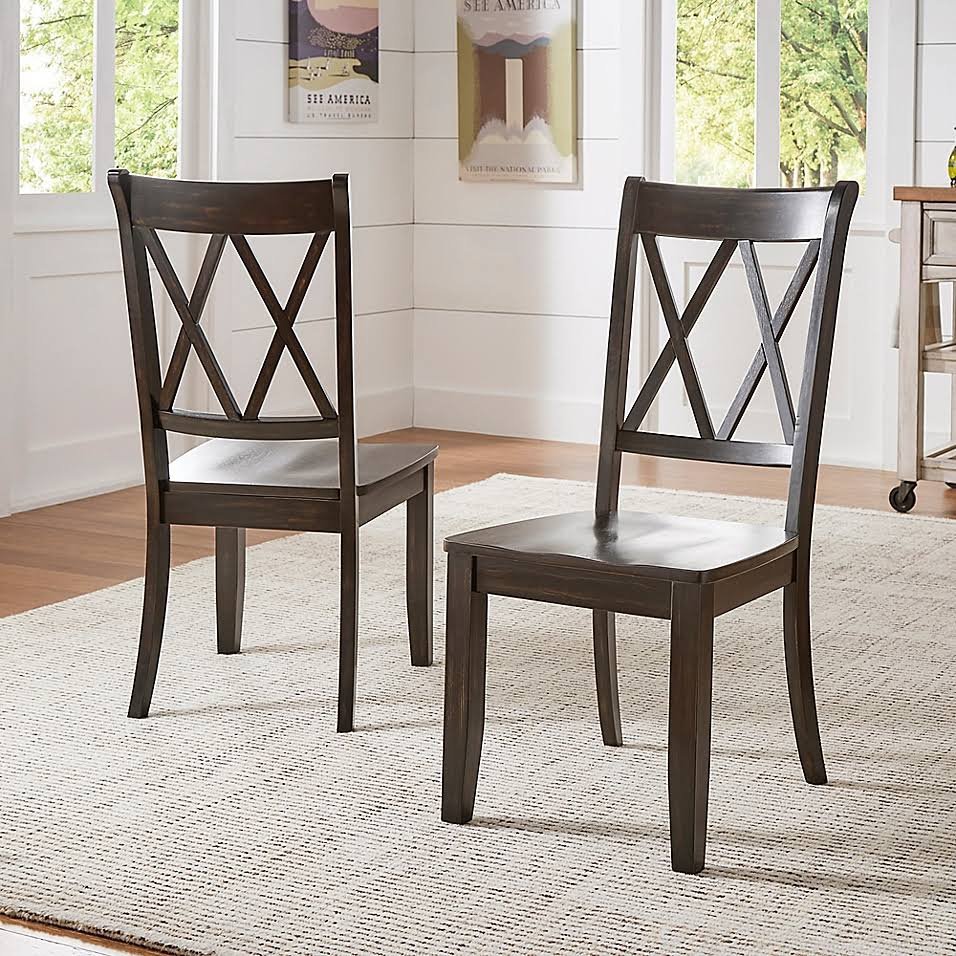 Verona Home Marigold Hill x Back Chairs in Antique Black (Set of 2)