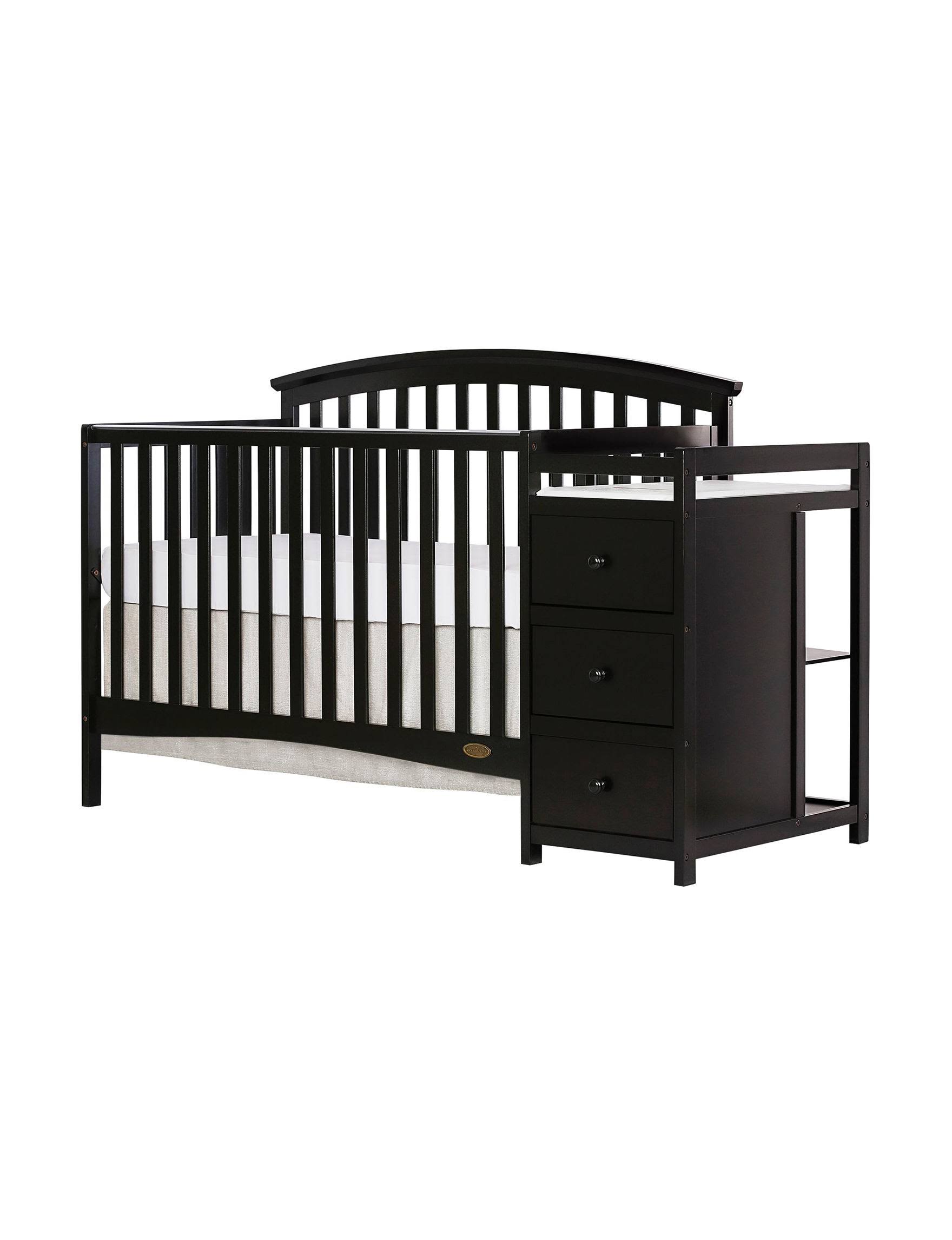 Dream on Me Niko 5 in 1 Convertible Crib with Changer, Black