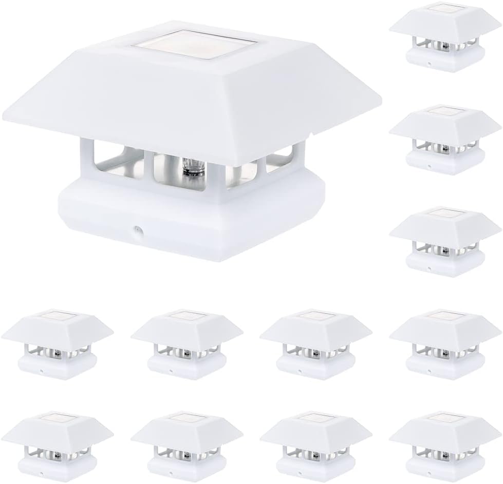 GreenLighting 12 Pack Veranda Solar Powered LED Post Cap Light for 4