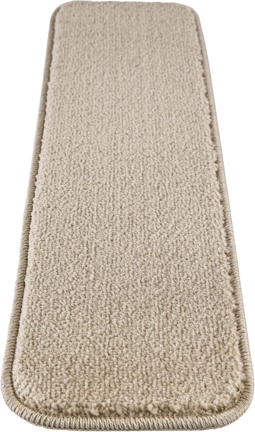 Mod-Arte | Solo Collection | Stair Treads | Modern &Contemporary | Solid Colors | Rubber Backing Non-Slip | Beige | Set of 13 | 8.5