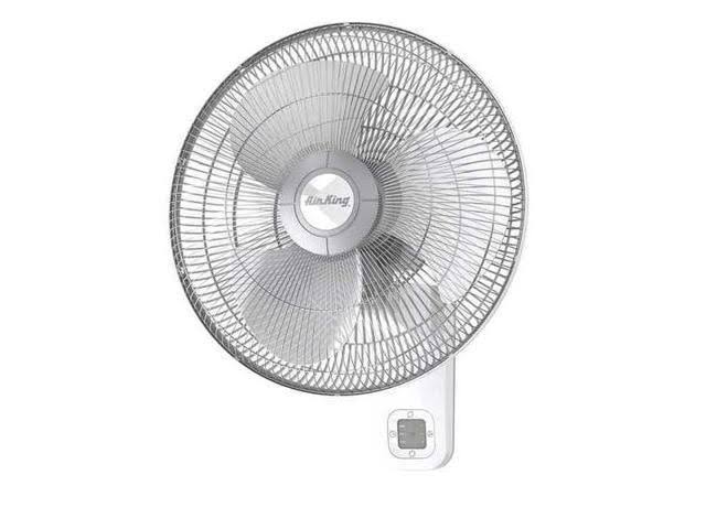 Air King 9650 16x22 Wall Mount Fan, Oscillating, 3 Speeds, 120VAC, Remote Control