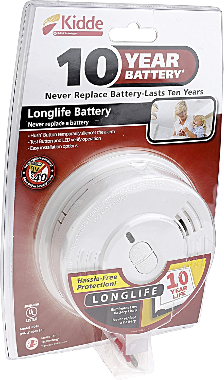 6 Pack of Kidde i9010 10-Year Sealed Lithium Battery-Operated Smoke Alarm with Memory and Smart Hush