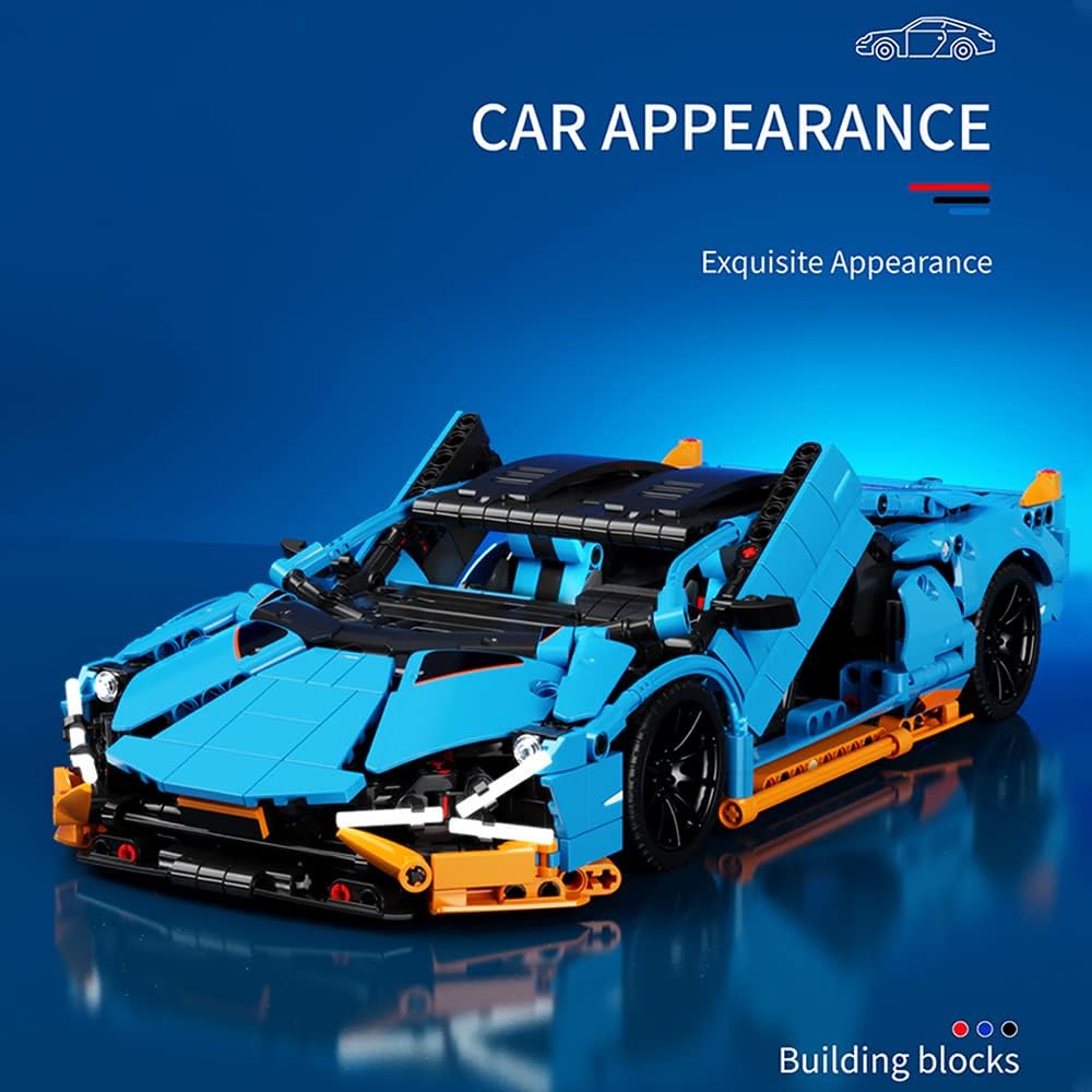 Mesiondy Sports Car Building Blocks Toys Boys or Adults Kits，1:14 MOC Technique Building Set Raceing Car Model ,Cars for Boys Age 12-16 8-14，(1261 Pieces)&hellip;