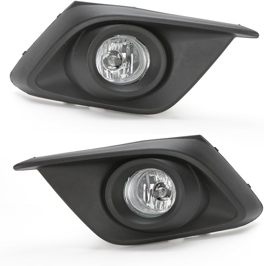 LEDIN For 2014 2015 2016 Mazda 3 Clear Fog Driving Light Kit w/Black Bezel Switch Bulbs