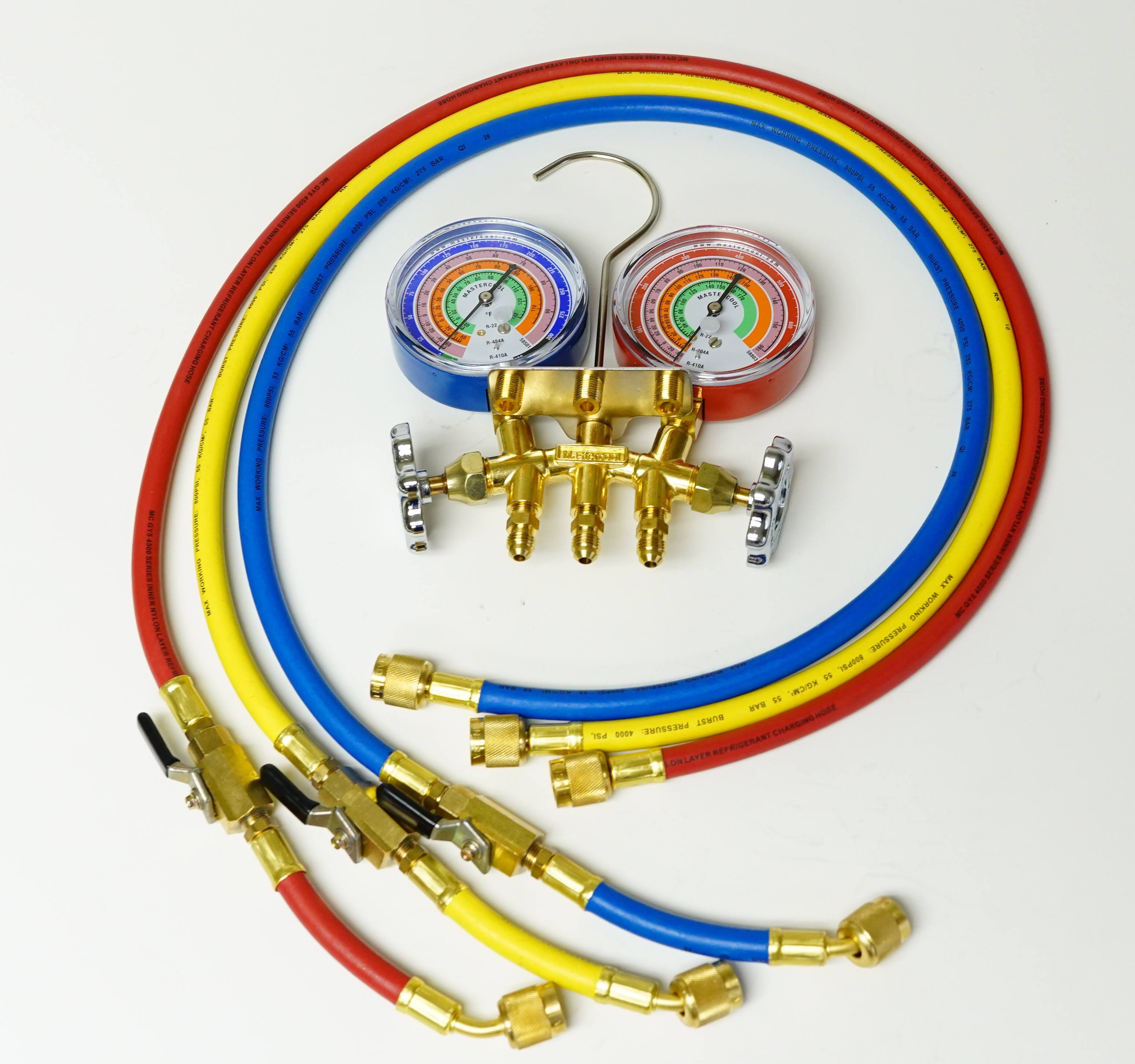59236 Mastercool A/C HVAC Refrigeration Manifold W 36x22 Ball HOSES R410A R404A