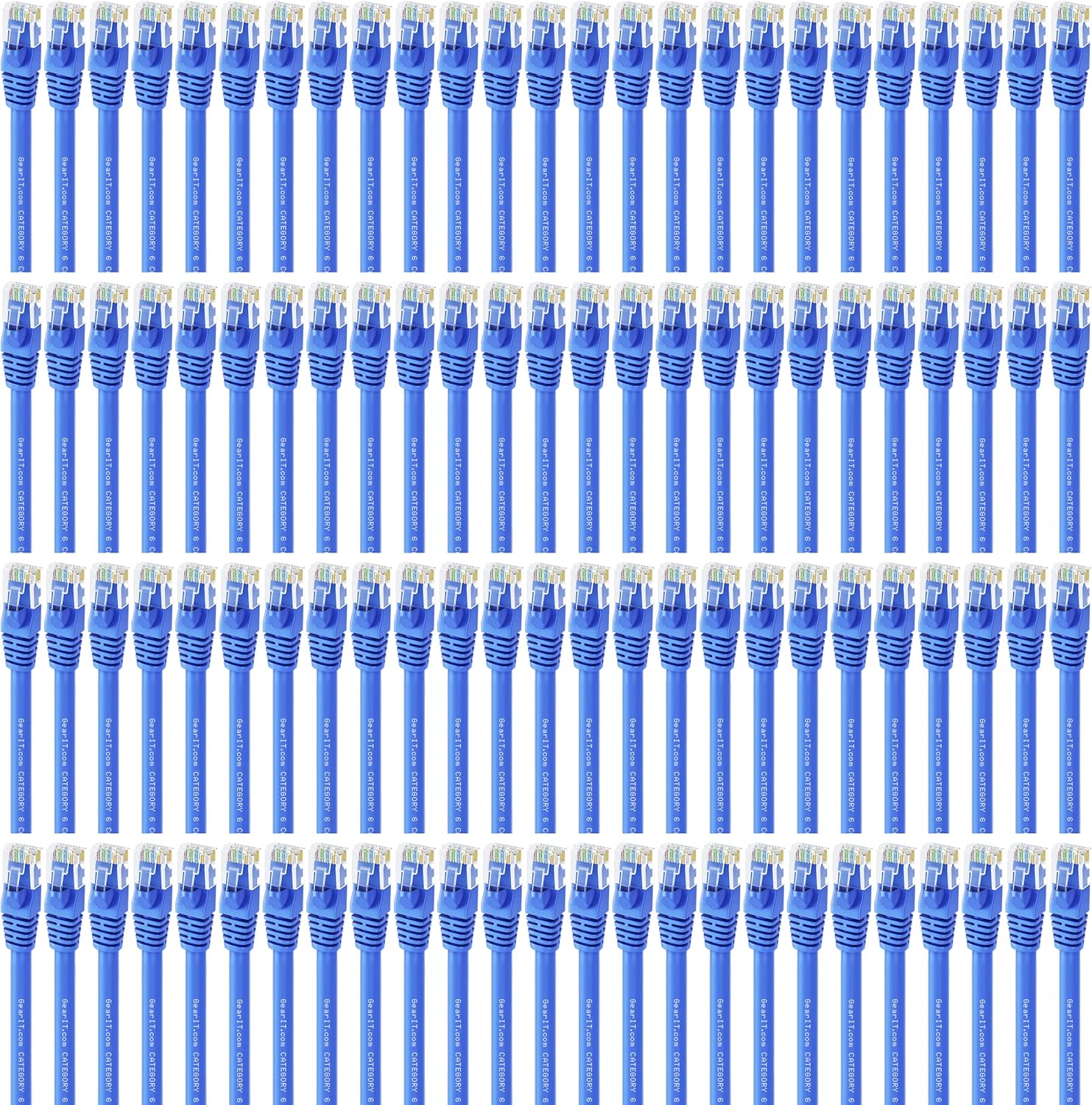 GearIT Cat 6 Ethernet Cable 1 ft (100-Pack) - Cat6 Patch Cable, Cat 6 Patch Cable, Cat6 Cable, Cat 6 Cable, Cat6 Ethernet Cable, Network Cable, Internet Cable - Blue 1 Foot